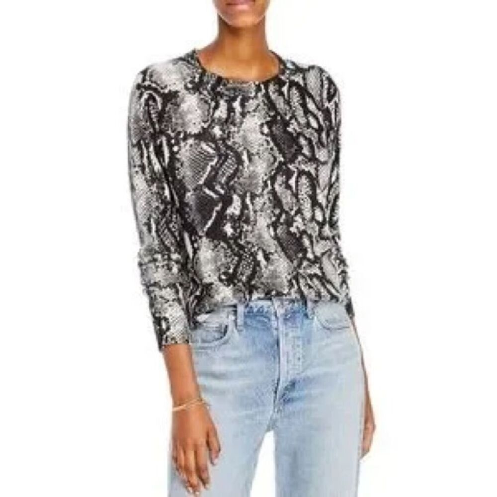 (A5) Pure Amici Women's Sweater 100% cashmere sweater, snake print, size L